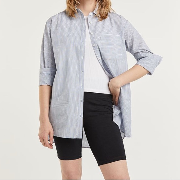 Reitmans Tops - Signature Reitmans Striped Long Sleeve Button Down